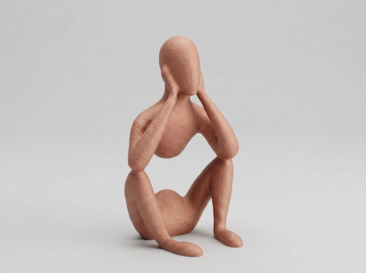 Stillhet skulptur koppar
