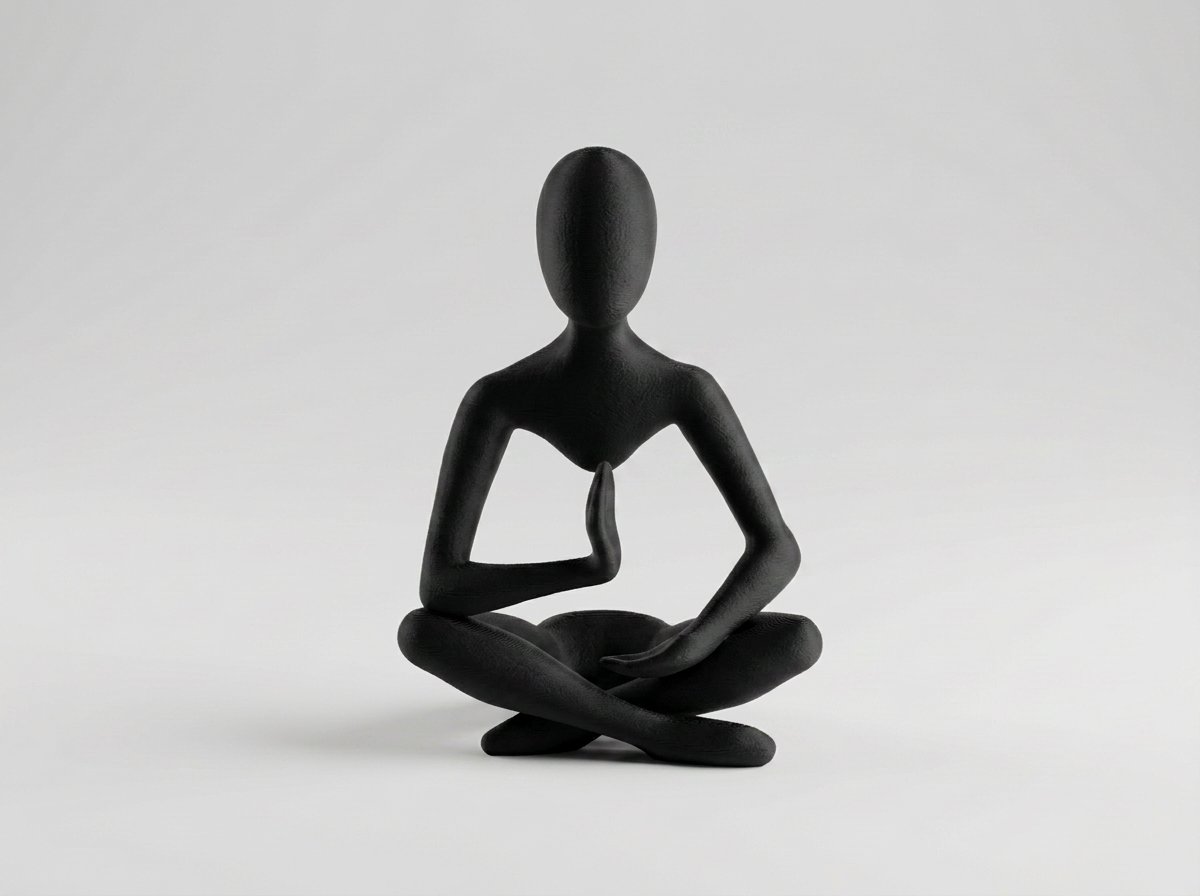 Ro meditationsskulptur i Svart