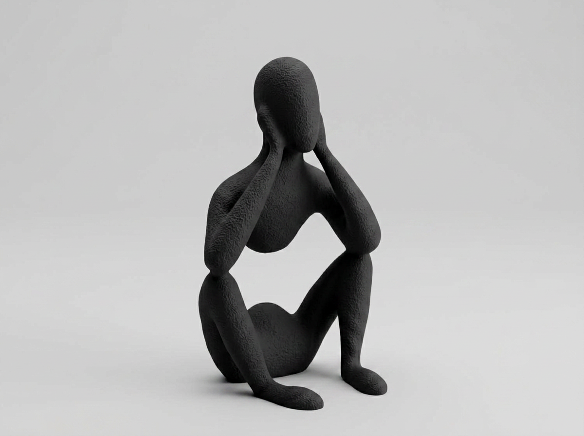 Stillhet skulptur svart