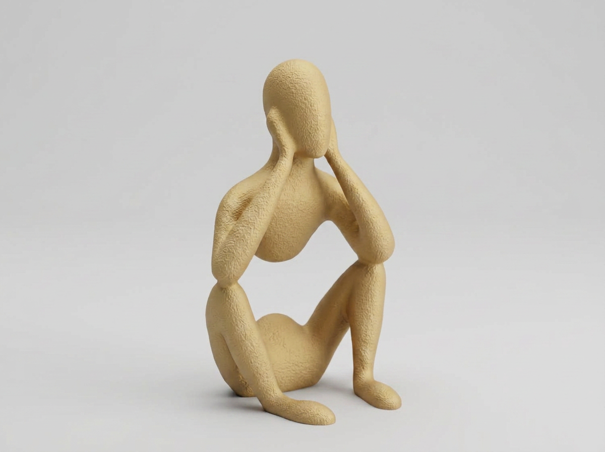 Stillhet skulptur guld