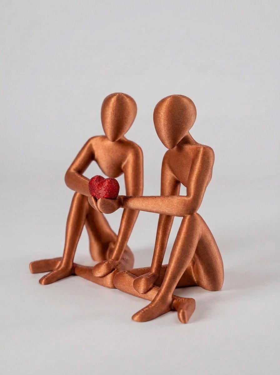 Kärlek skulptur Koppar